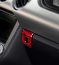 Load image into Gallery viewer, Red/Black Carbon Fiber Glove Box Button Trim