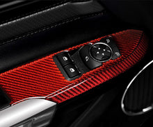 Load image into Gallery viewer, Red/Black Carbon Fiber Window Control Switch Panel Cover