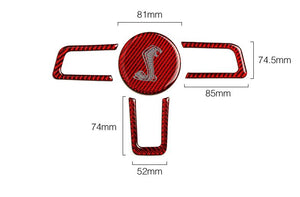 Red/Black Carbon Fiber Steering Wheel Trim