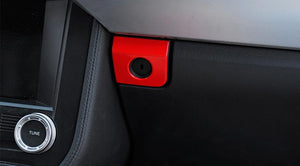 Red Glove Box Button Trim
