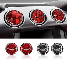 Load image into Gallery viewer, Red/Black Carbon Fiber Central Air Vents Trim