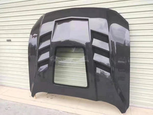Carbon Fiber Hood with Clear Engine Display