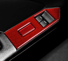 Load image into Gallery viewer, Red/Black Carbon Fiber Window Control Switch Panel Cover