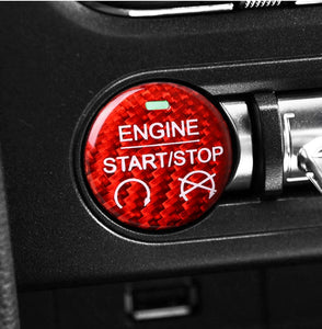 Red/Black Carbon Fiber Engine Stop/Start Cover