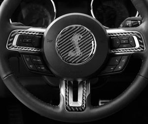 Red/Black Carbon Fiber Steering Wheel Trim